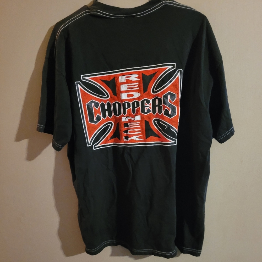 Jerzees Black and Red Graphic Tee Choppers LG Read Description - Picture 6 of 6